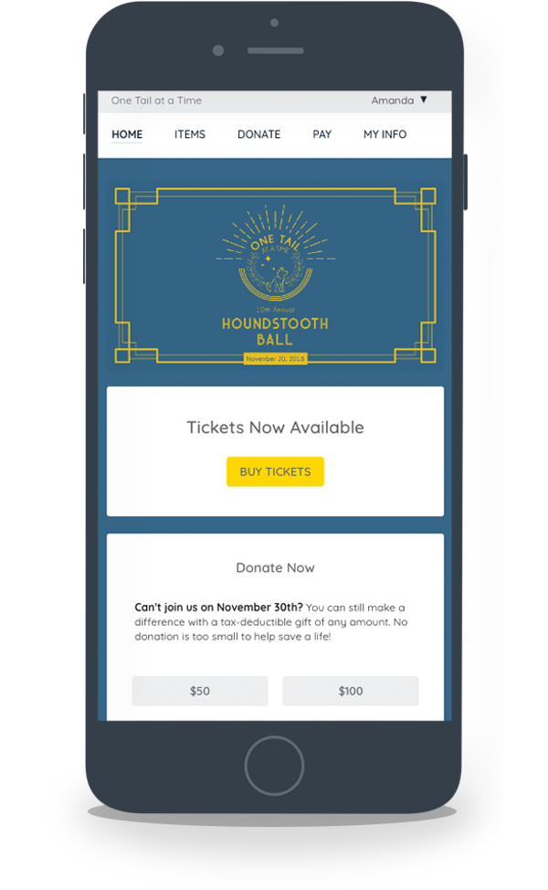 GiveSmart Software - GiveSmart mobile ticketing portal