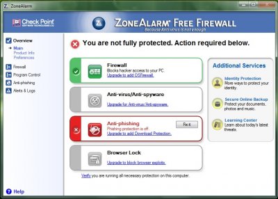 zonealarm security browser error report
