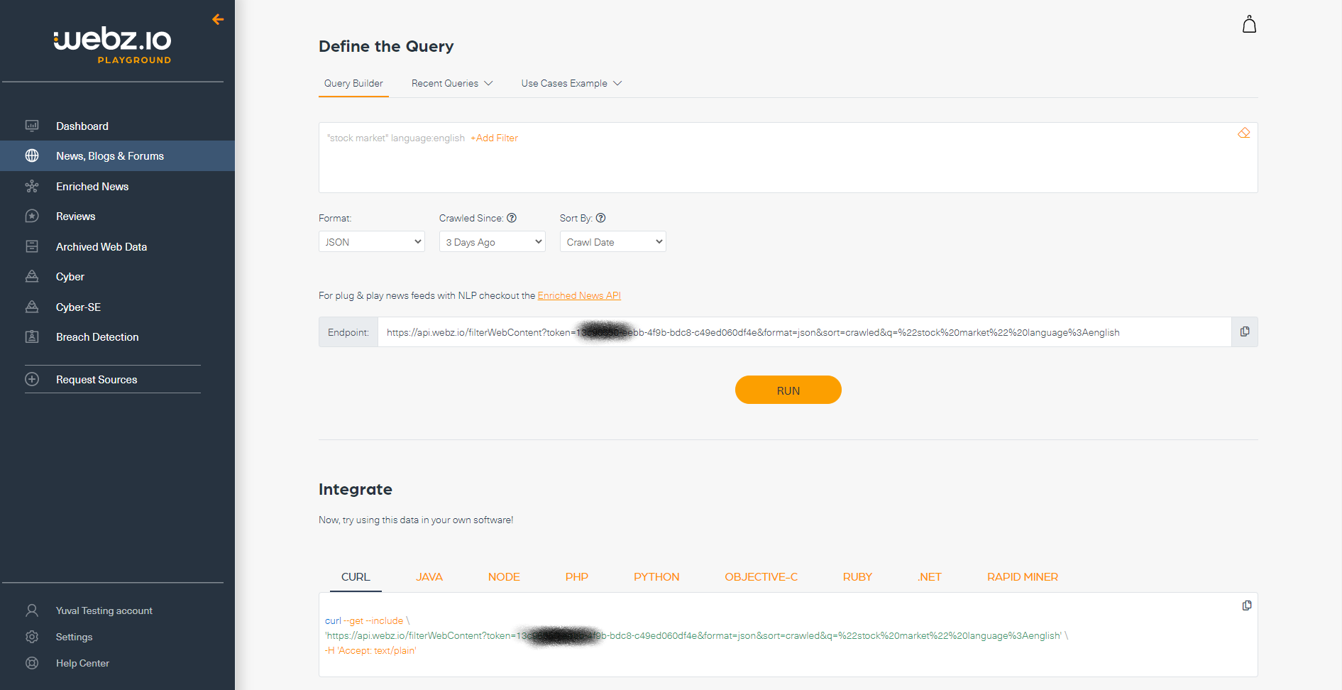 Webz.io Software - 2
