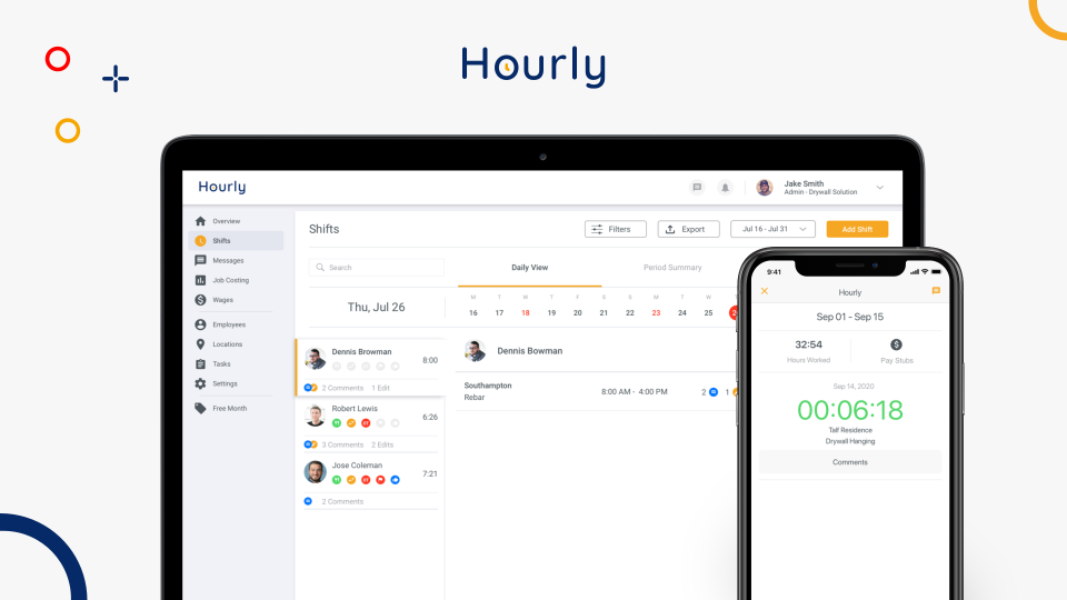 Hourly's time tracker app