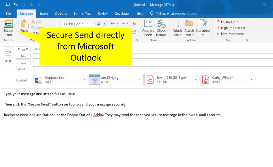 Encyro Software - Send secure from Microsoft Outlook.