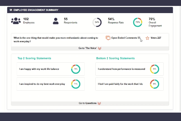 TalentVoice screenshot: Talent Voice track surveys
