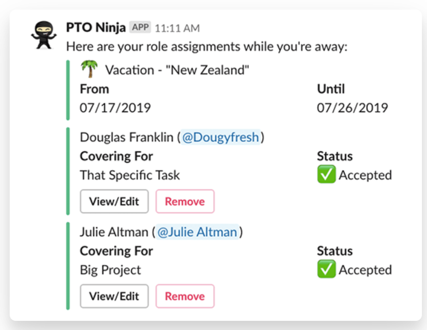 PTO by Roots assignment management