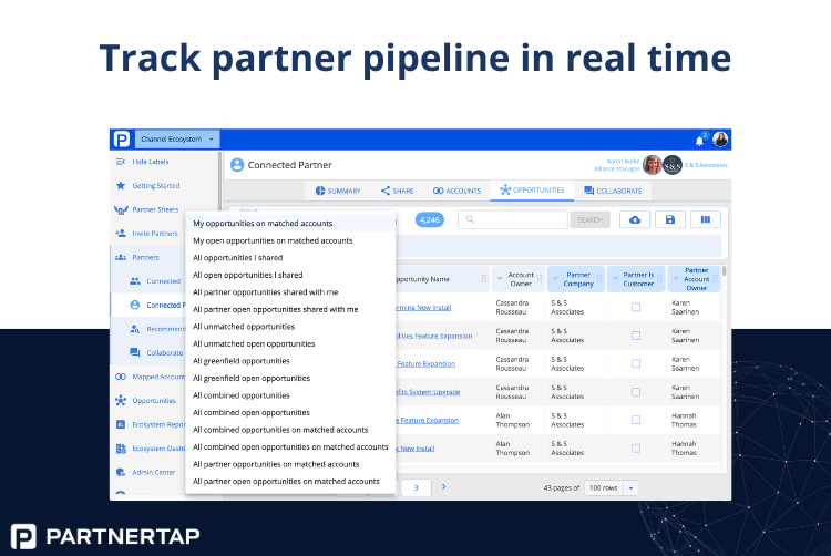 Real-time pipeline sharing lets you track partner pipeline post deal registration.