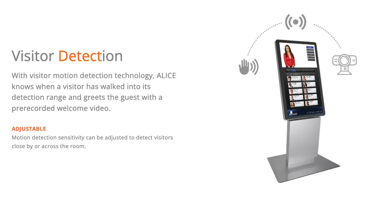 ALICE Receptionist Software - Visitor Detection