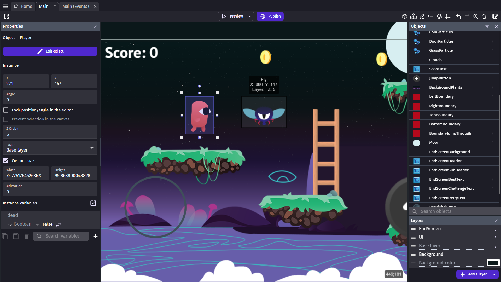 GDevelop, a no-code, open-source, free, and easy 2D/3D game-making app.