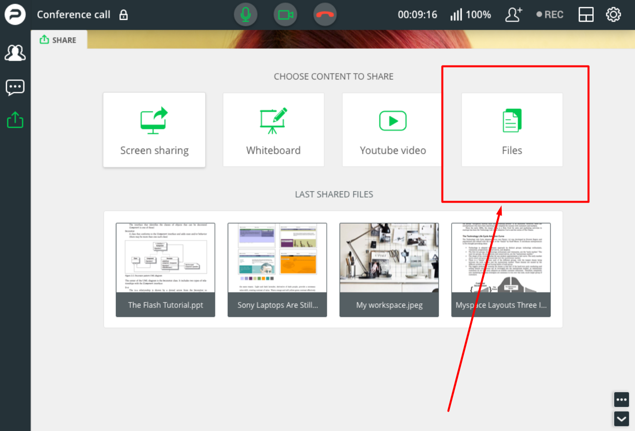 Proficonf file sharing