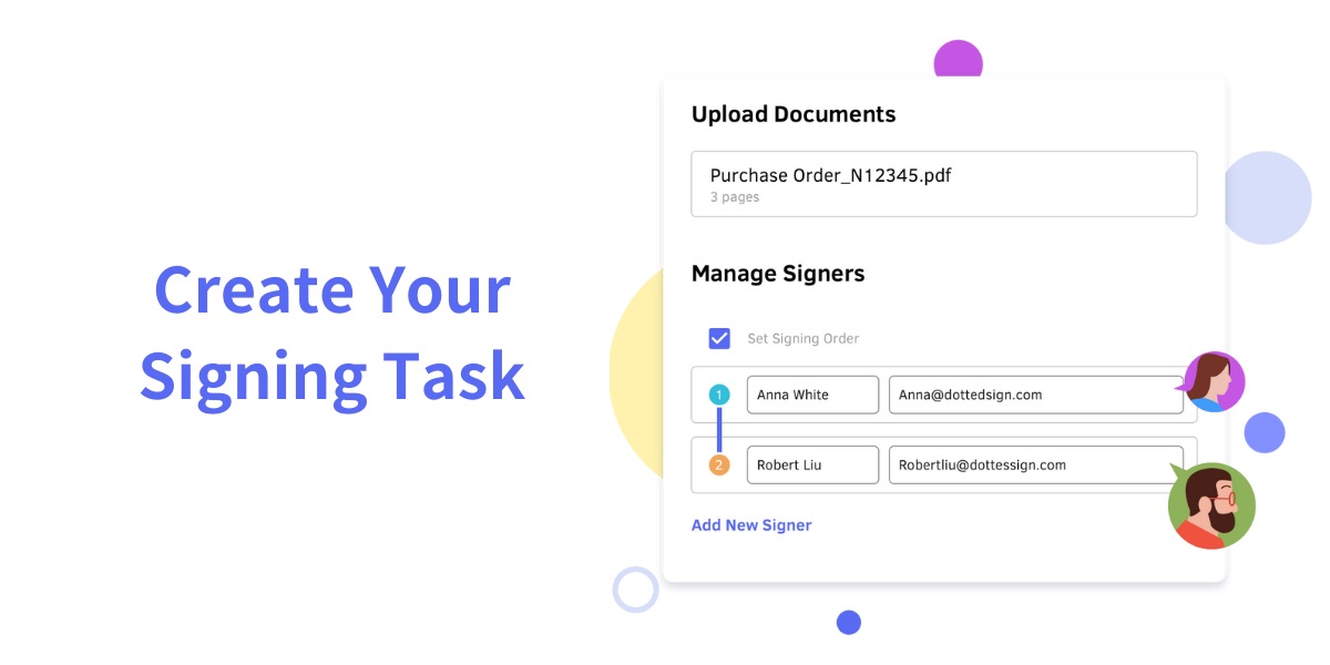 DottedSign screenshot: Create Your Signing Task