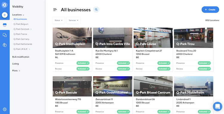 Partoo screenshot: Manage all your business listings from a single platform.