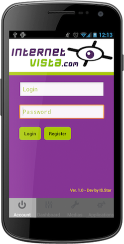 internetVista screenshot: InternetVista can be accessed on mobile phones