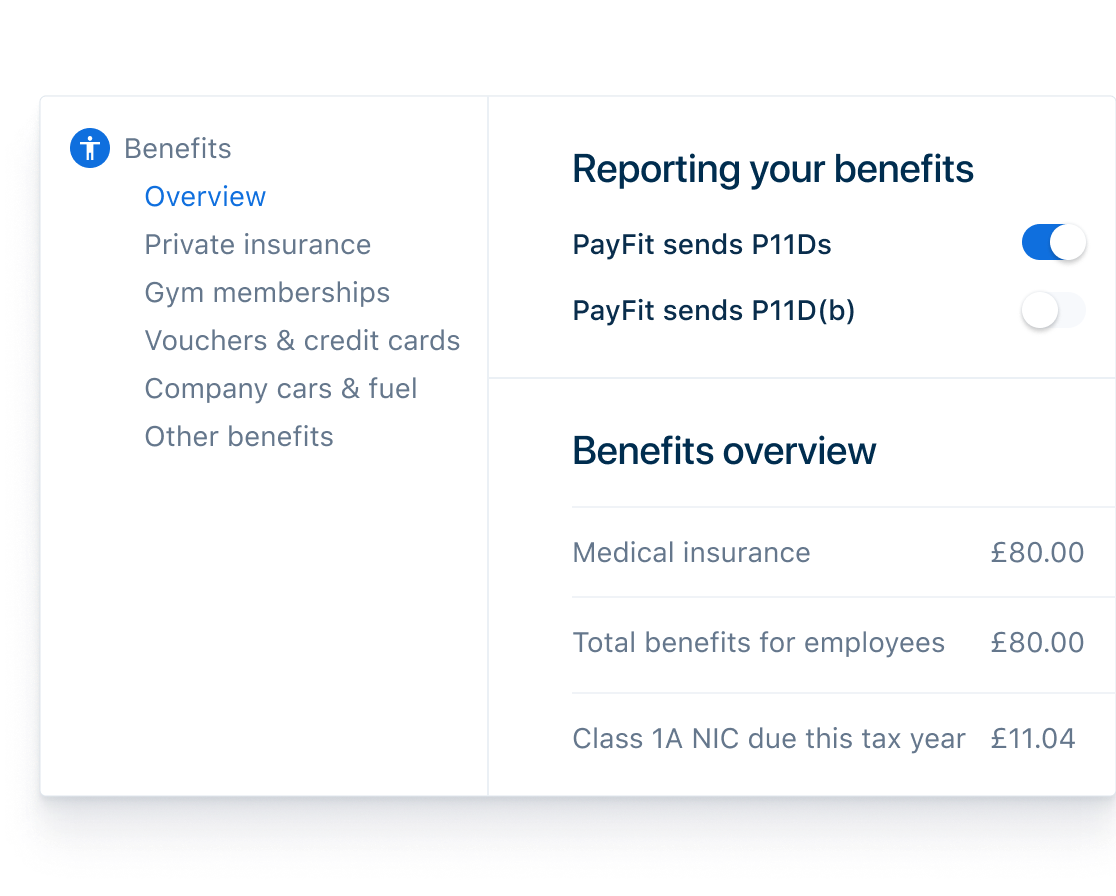 Payfit Software - Managing company benefits has never been easier. PayFit can automatically generate P11Ds and P11D(b) for you.