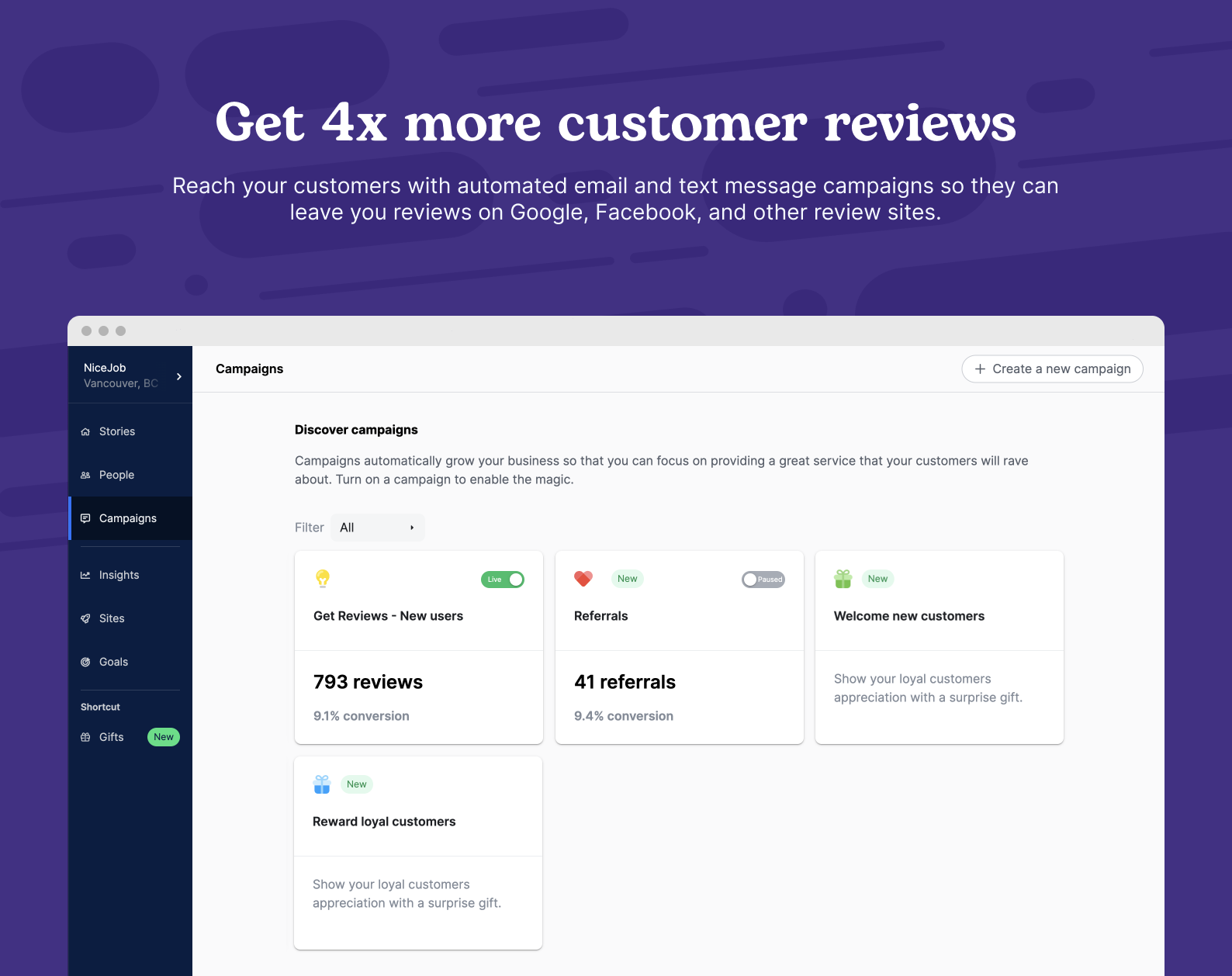 Get 4x more customer reviews for your business