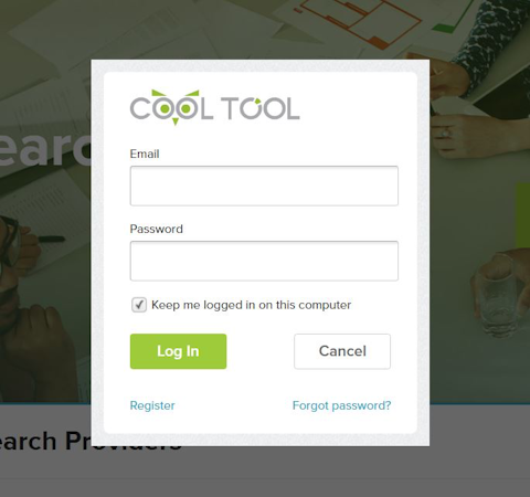 CoolTool screenshot: The CoolTool user login page