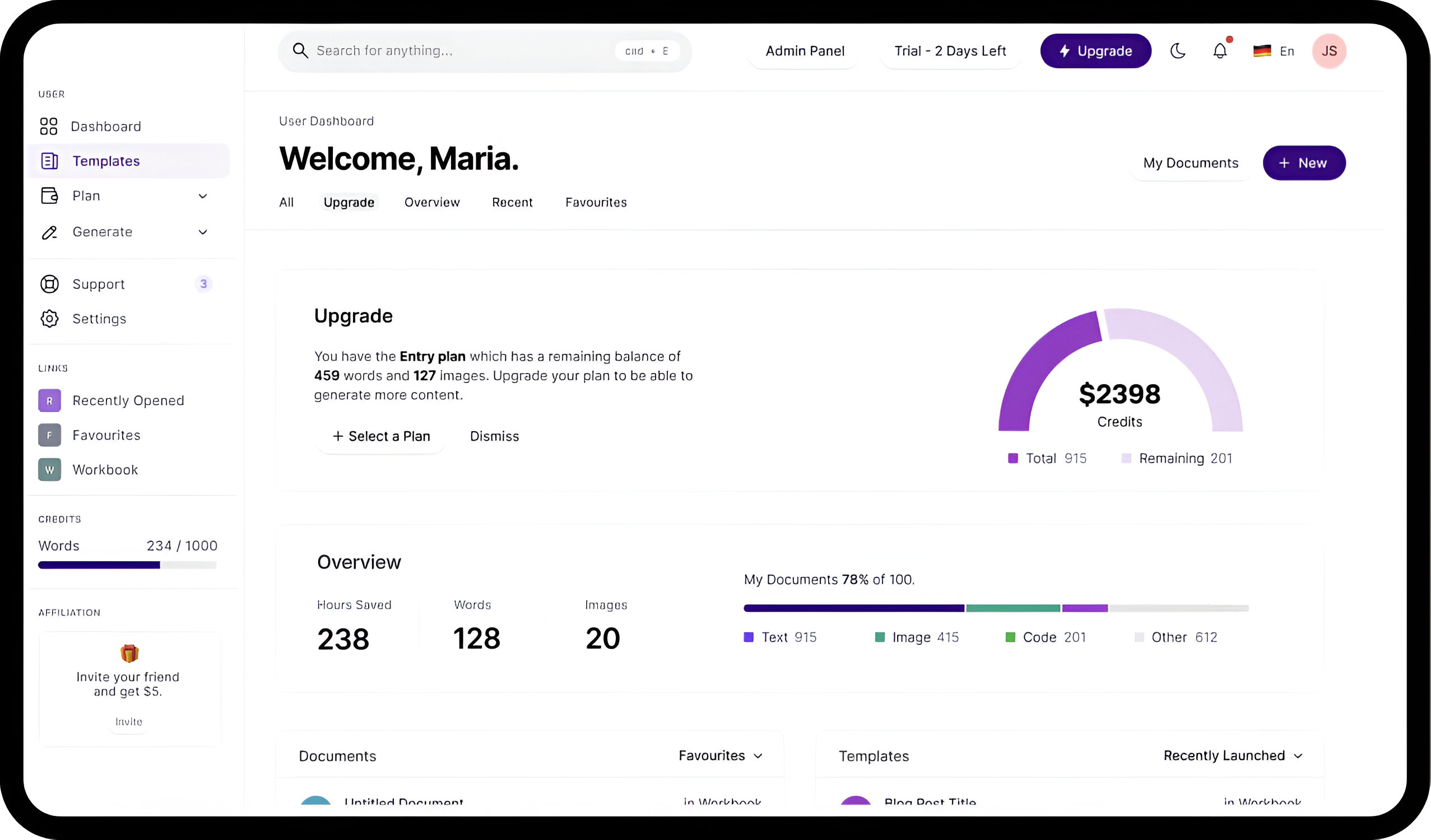 ContentBao dashboard