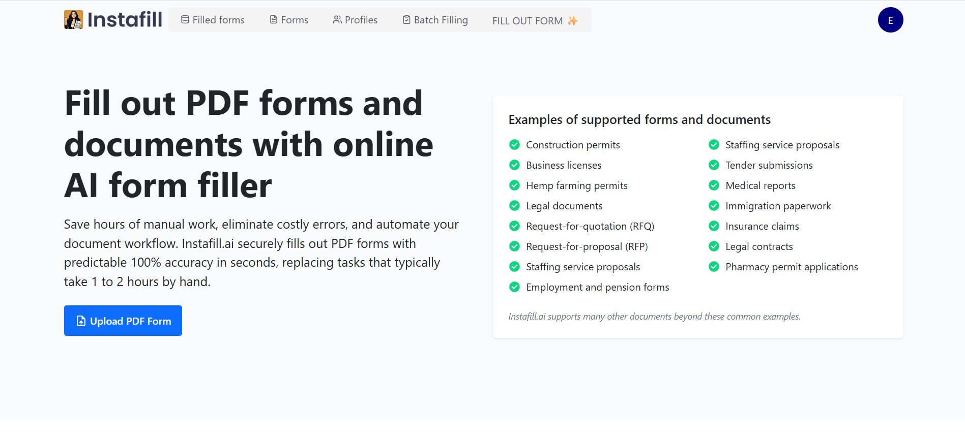 Instafill screenshot