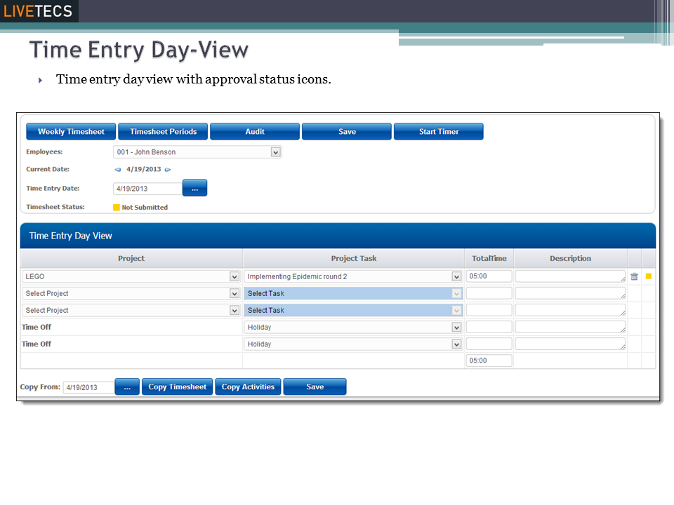 Timesheet Day View