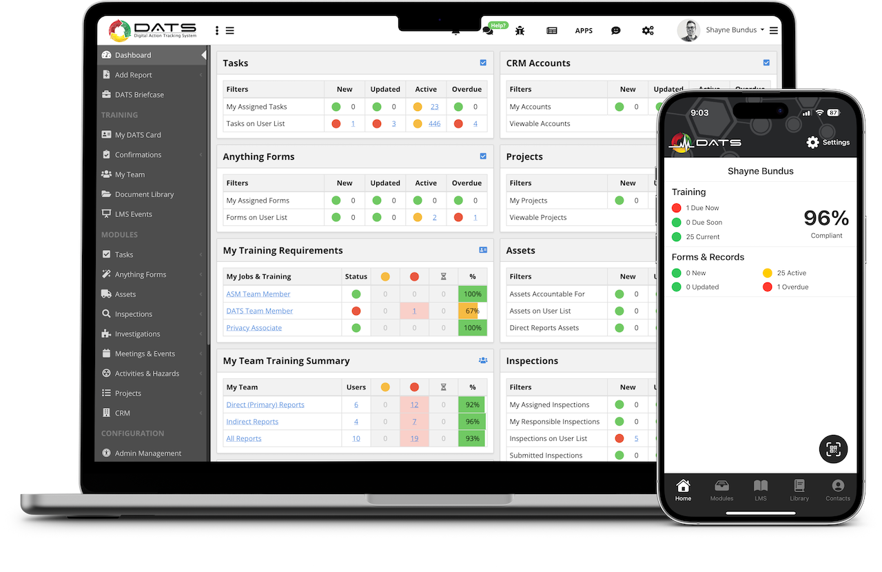 DATS screenshot: DATS Web & Mobile