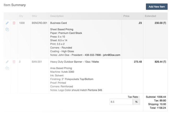 Ordant Software - Custom estimates and formulas for pricing markups and complex calculations