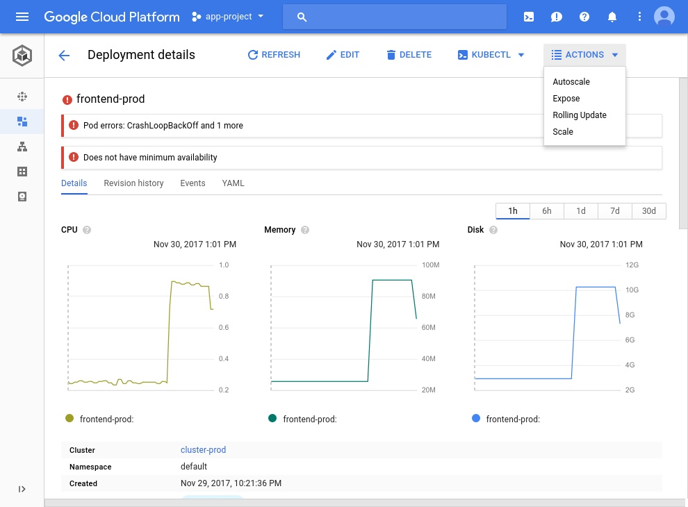 Google Cloud Platform deployment details
