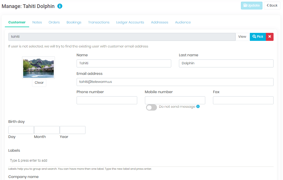 omniLoyalty screenshot: Customer Management 360° Engage your customer at every step of their journey with a complete view of all your customer data