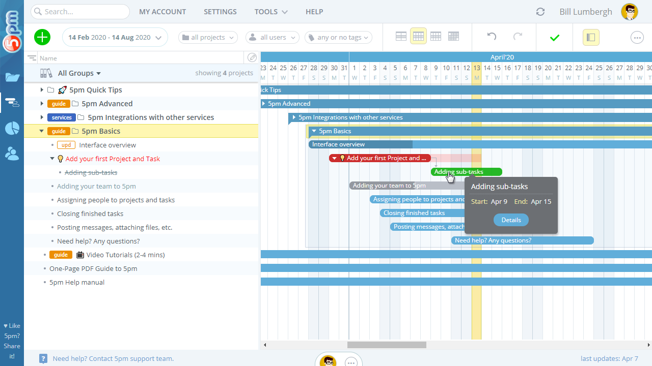 Interactive Timeline View