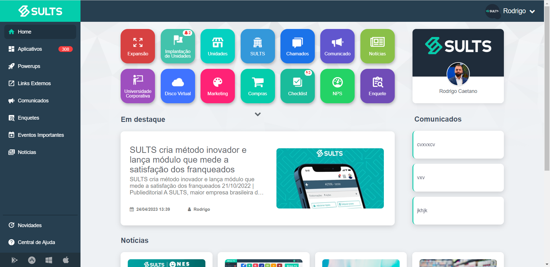 SULTS screenshot: SULTS: Software para franquias