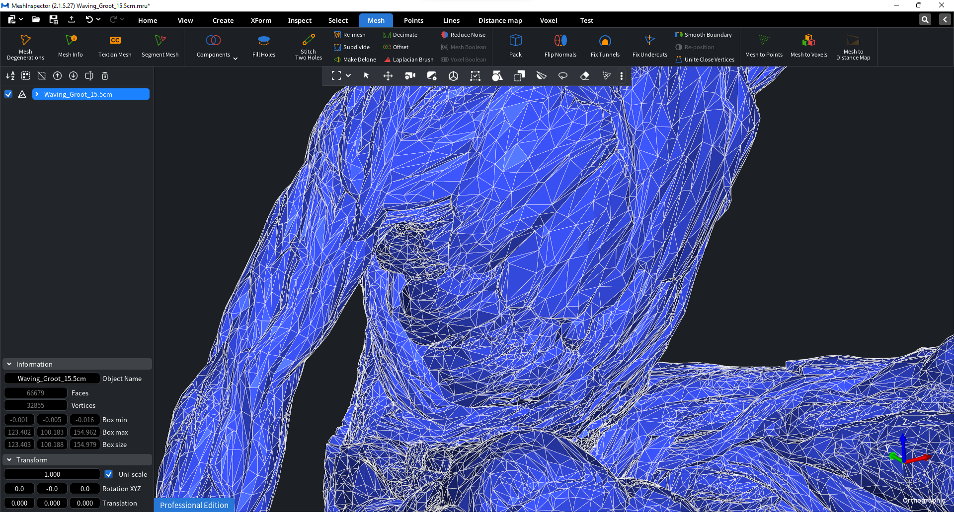 MeshInspector screenshot: Mesh visualization in MeshInspector