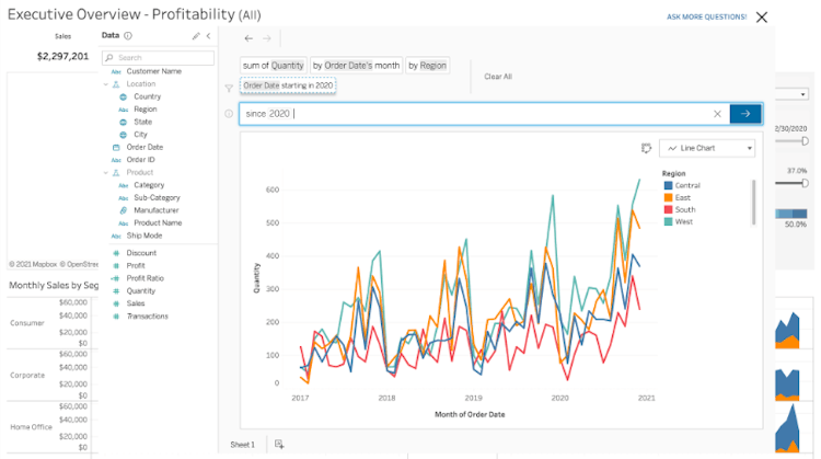 CRM Analytics screenshot: Salesforce Analytics Cloud Ask Data