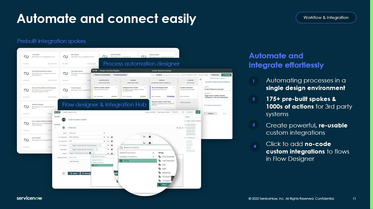 Automate and connect effortlessly with a single design environment and 175+ pre-built integrations 