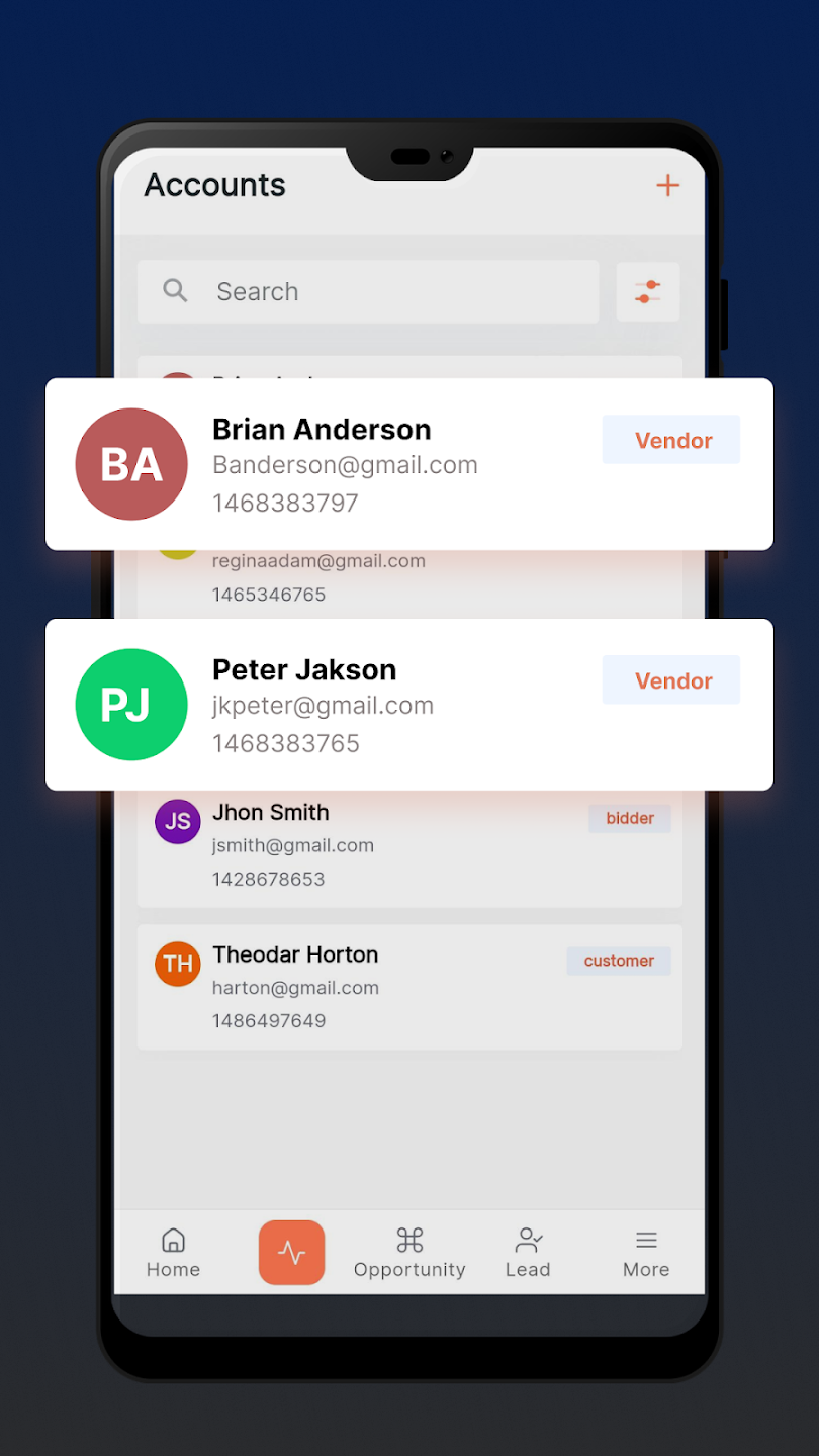 BLDON screenshot: BLDON accounts