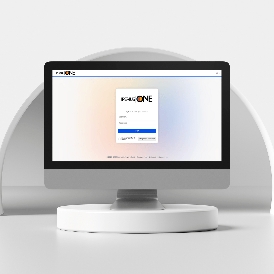 Iperius One screenshot: Iperius One secure login