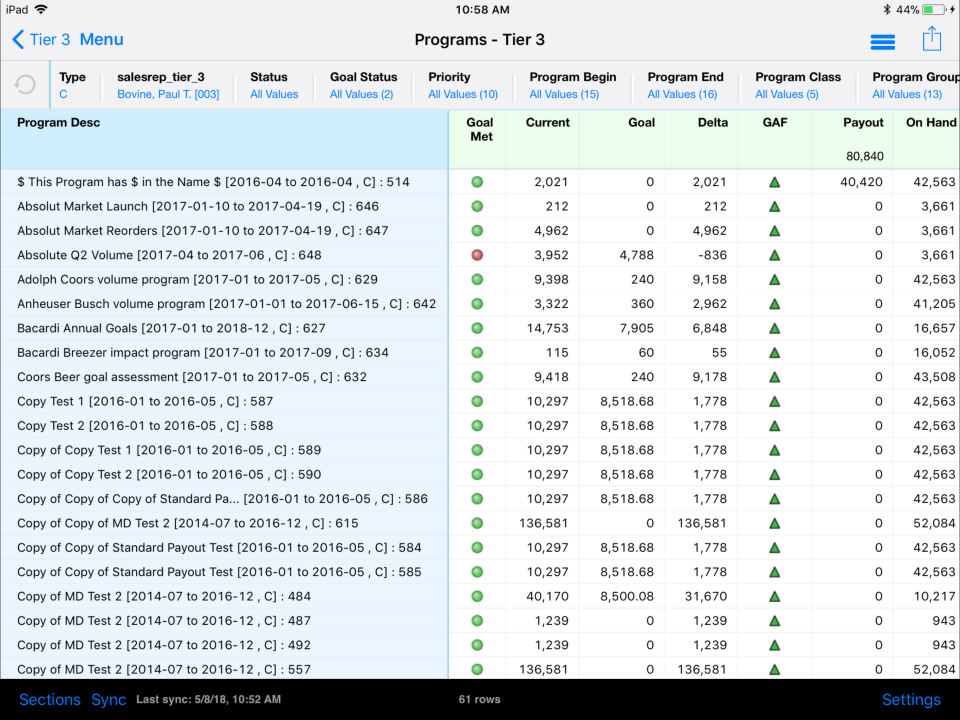 Diver Platform screenshot: Distributor advisor screenshot