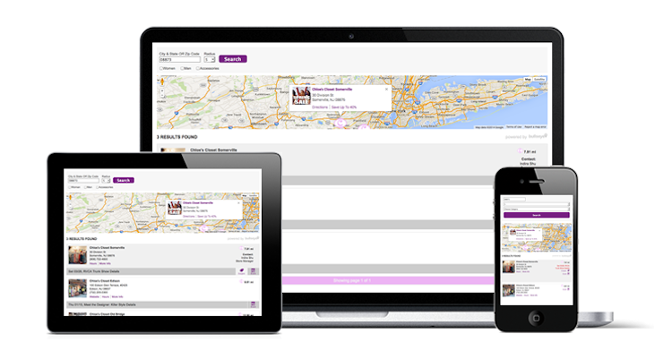 Bullseye Store Locator screenshot: With a responsive design, Bullseye's store locator interfaces are fully optimized for cross-device compatibility, across browser, tablet and smartphone