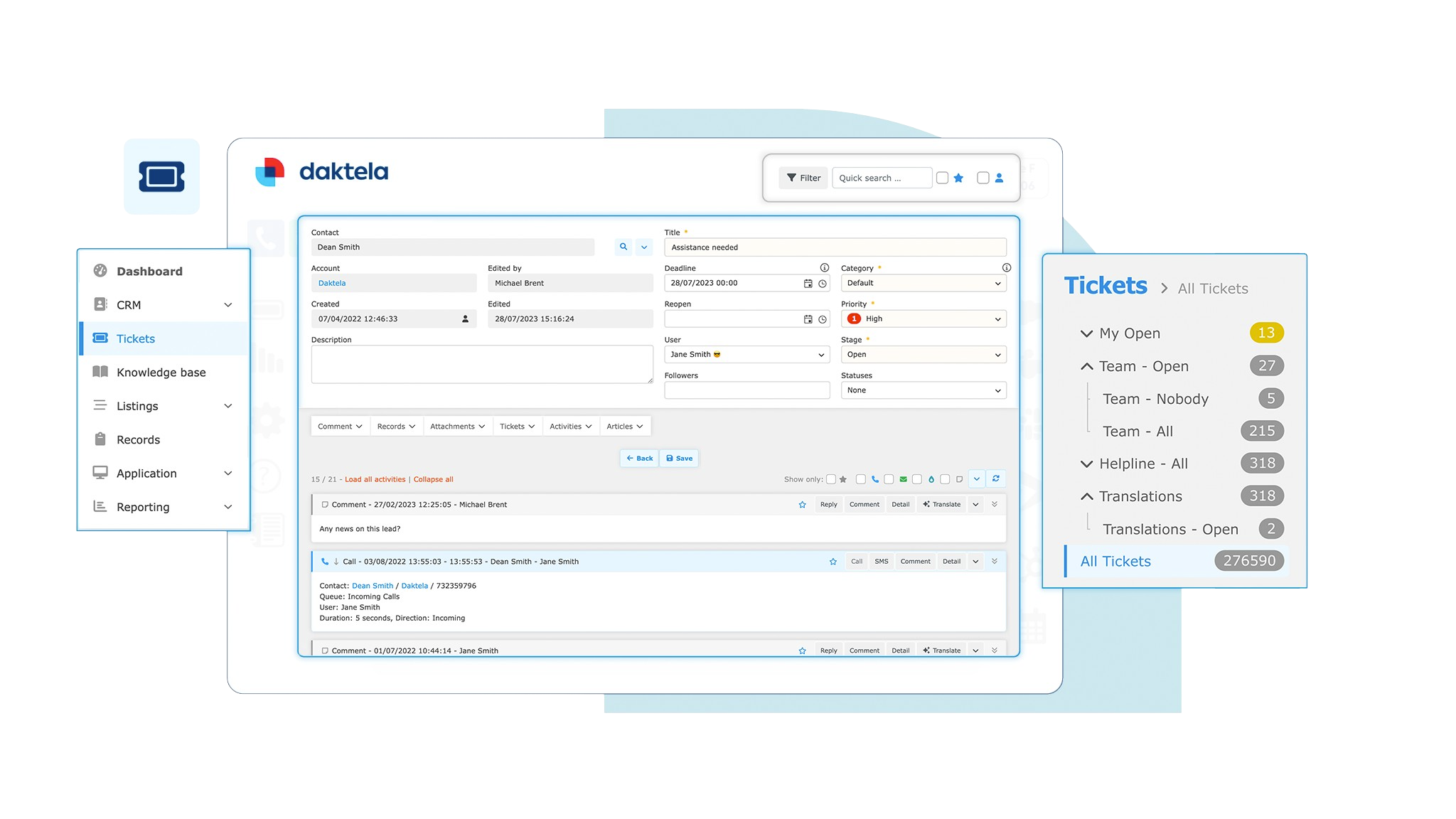 Daktela Software - Integrated ticketing module