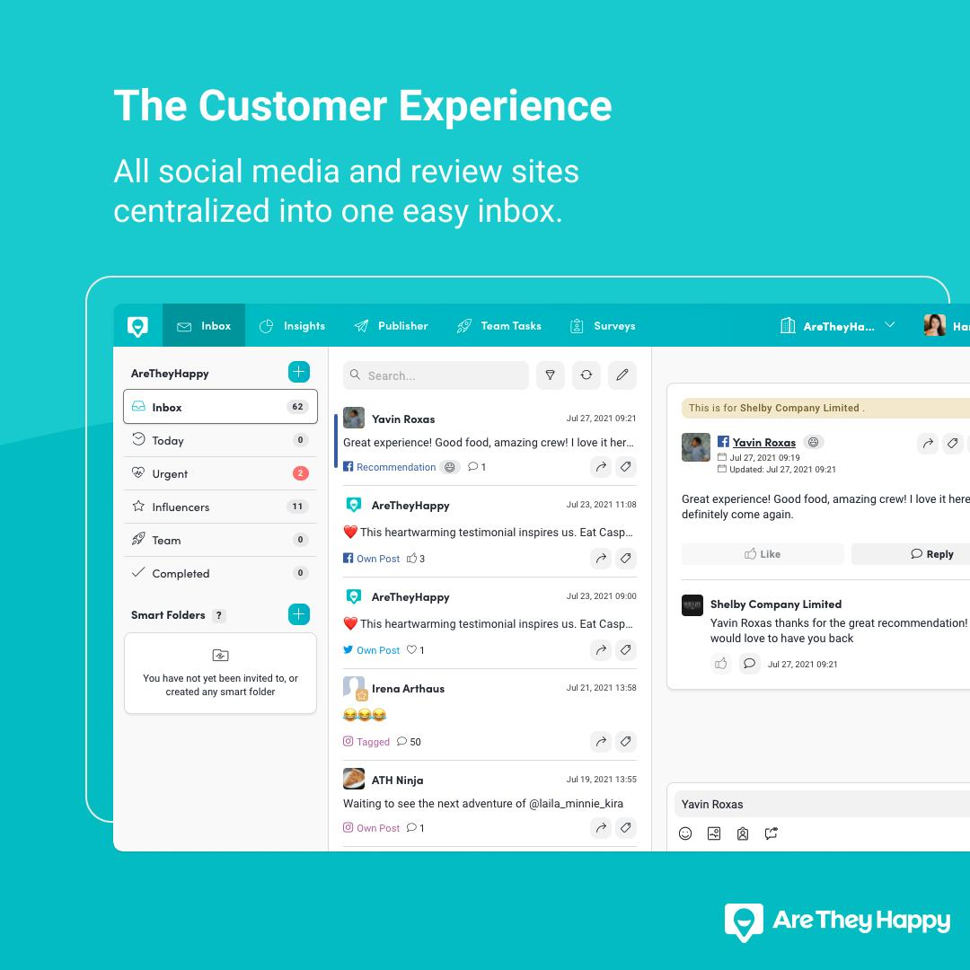 AreTheyHappy Software - Inbox for Reviews, Social Media Mentions and DMs