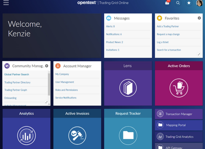 OpenText Trading Grid screenshot: OpenText Trading Grid overview