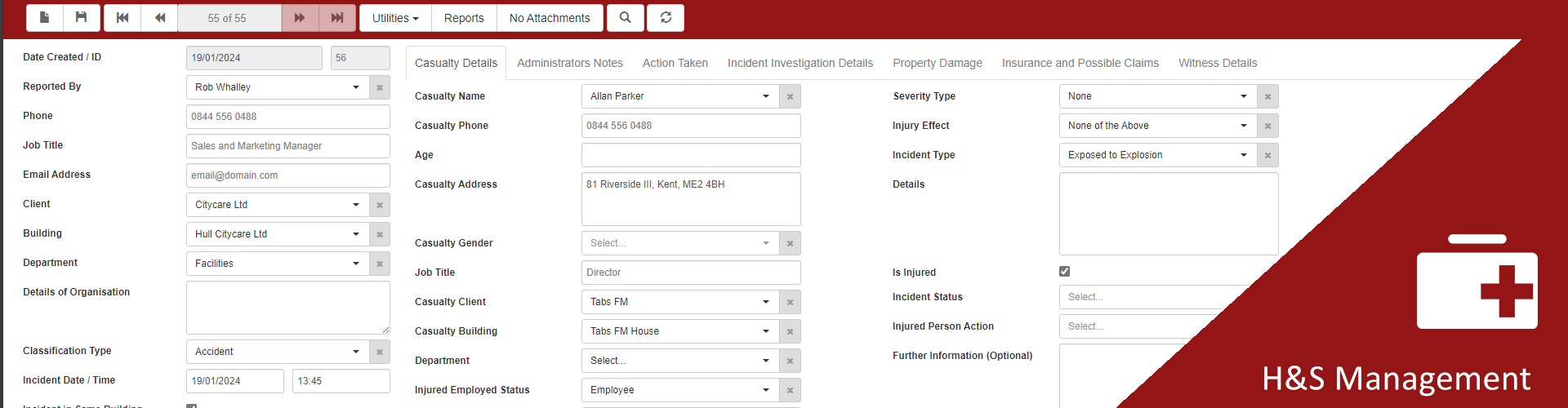 Tabs CAFM Software - Tabs CAFM H&S management