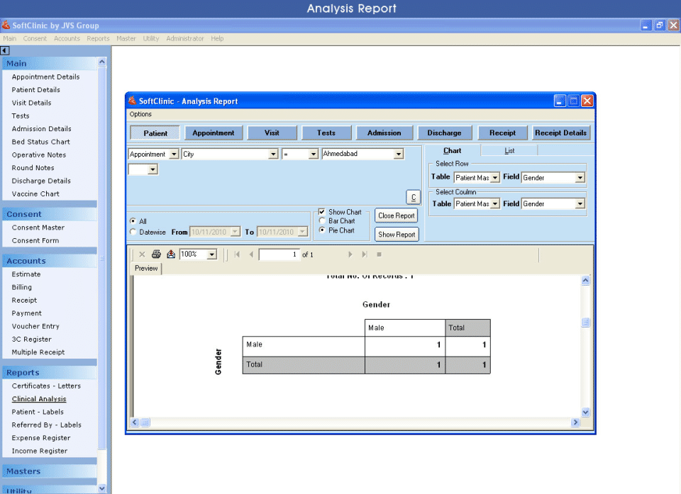 SoftClinic GenX Software - SoftClinic analysis report