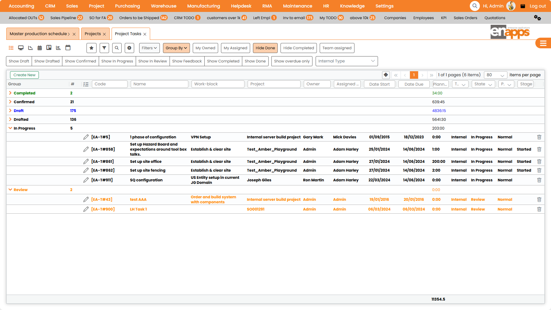 Enapps Software - Enapps ERP Grouped Data