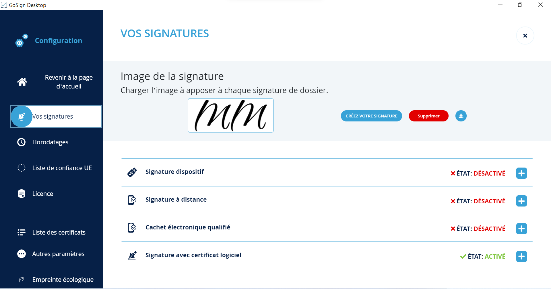 Mise en forme de la signature