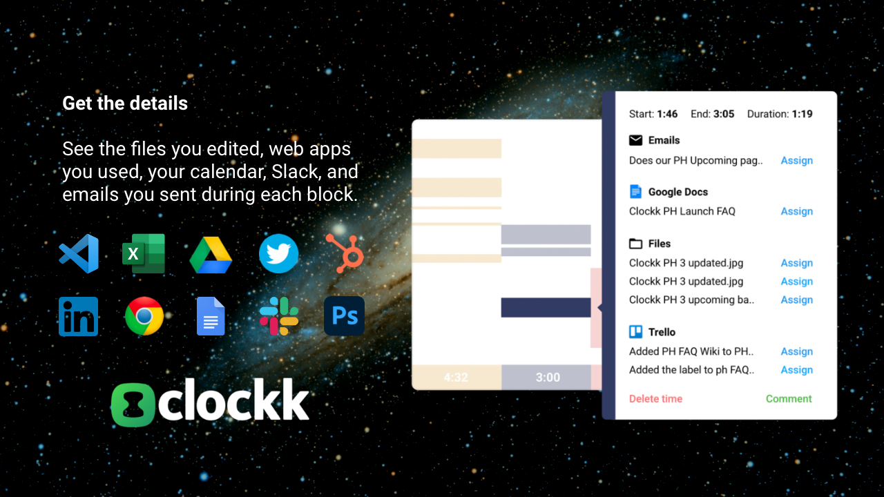 Clockk automatically tracks the apps that you use every day