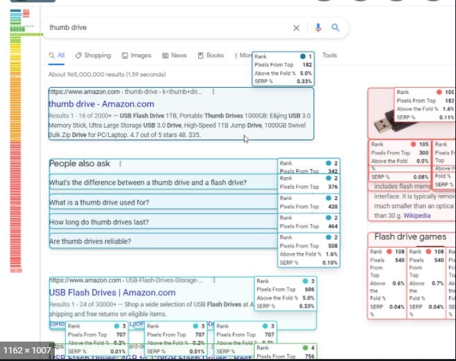 Nozzle Software - Nozzle Vision overlaps the SERP to analyze over 400 points of data