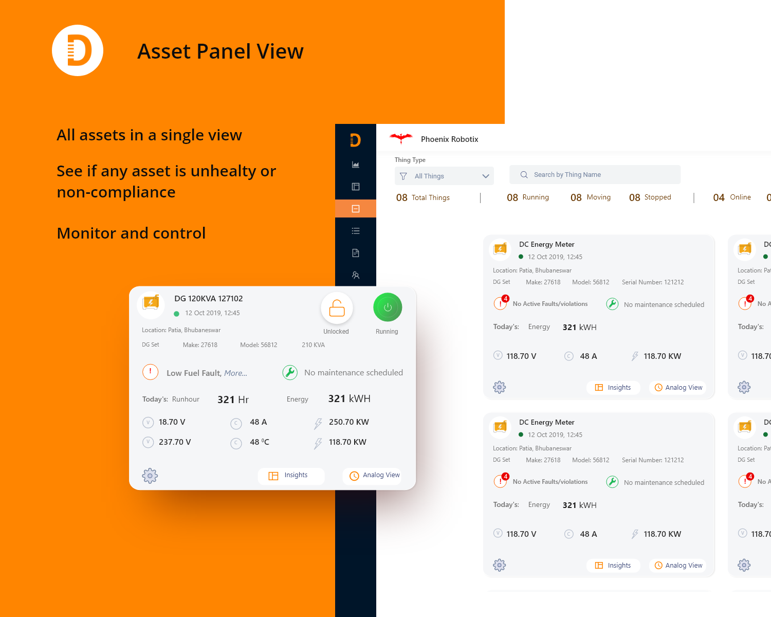 DATOMS Software - Asset Panel View