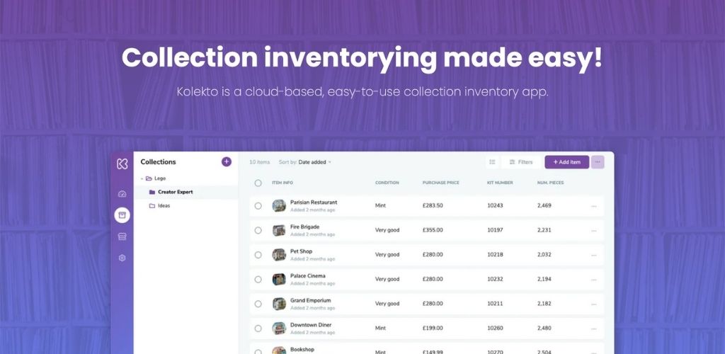 Kolekto screenshot: Kolekto desktop overview