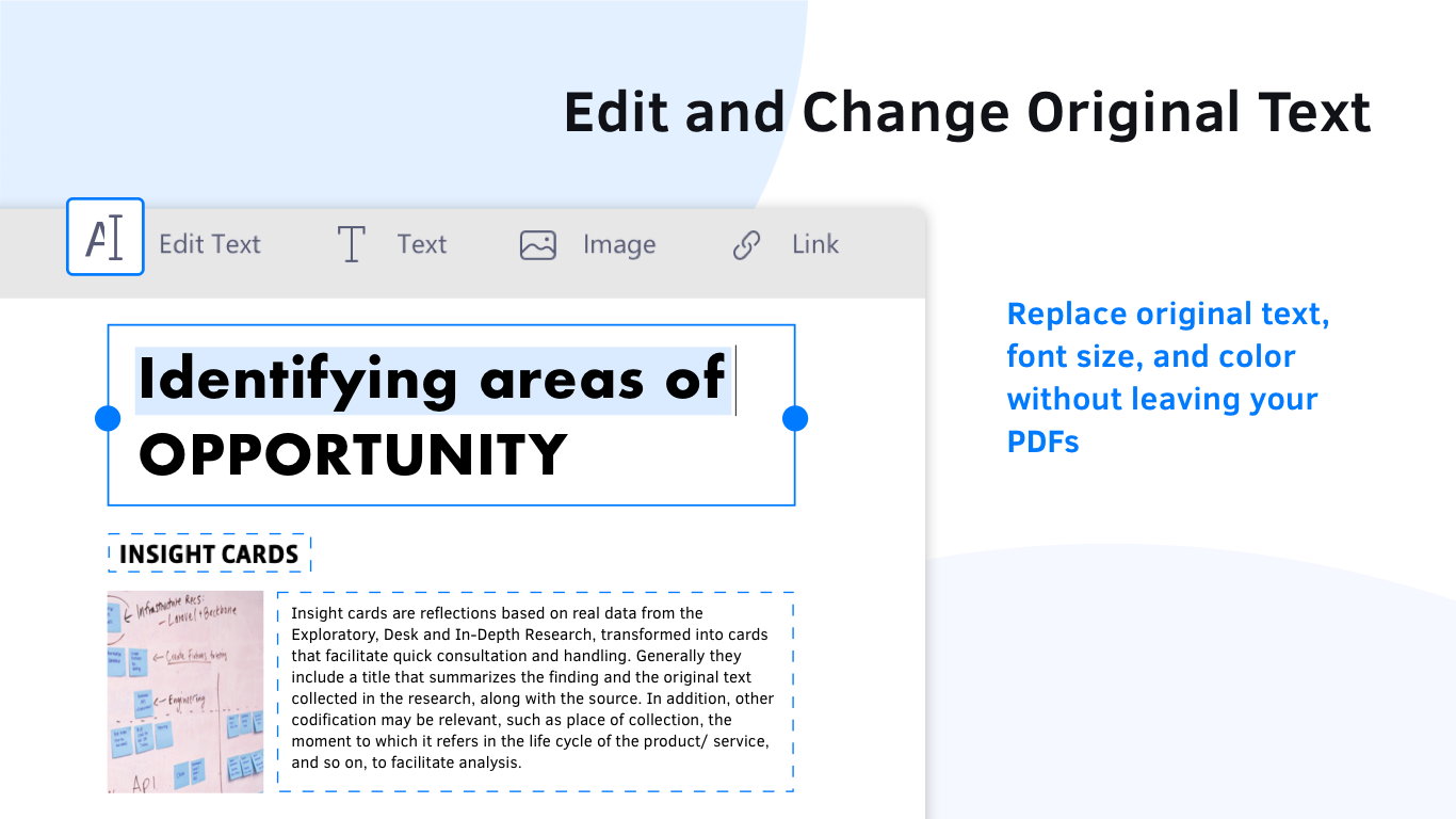 Edit and Change Original Text