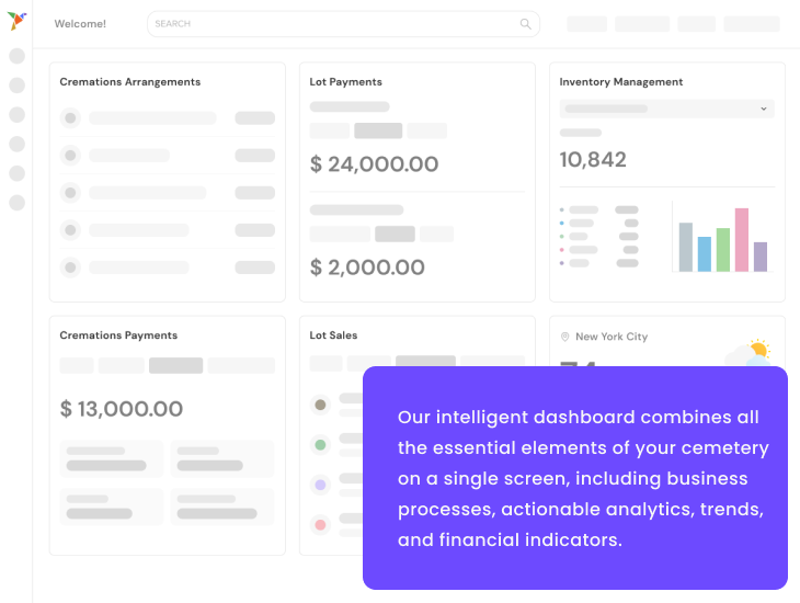 Cemetery Workstation Software - Cemetery Workstation dashboard