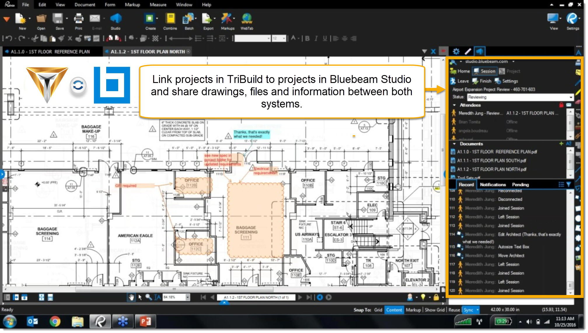 TriBuild Construction Management media sharing screenshot.