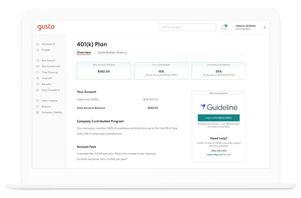 Gusto Software - Gusto 401(k) plans