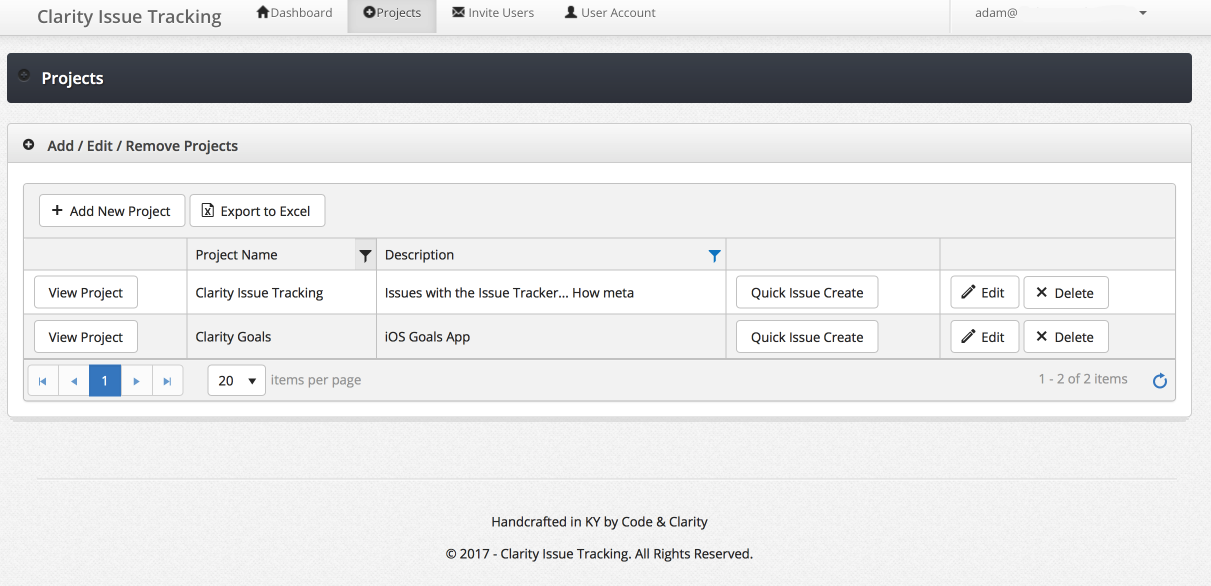 Clarity Issue Tracking Software - Clarity Issue Tracking add or remove projects