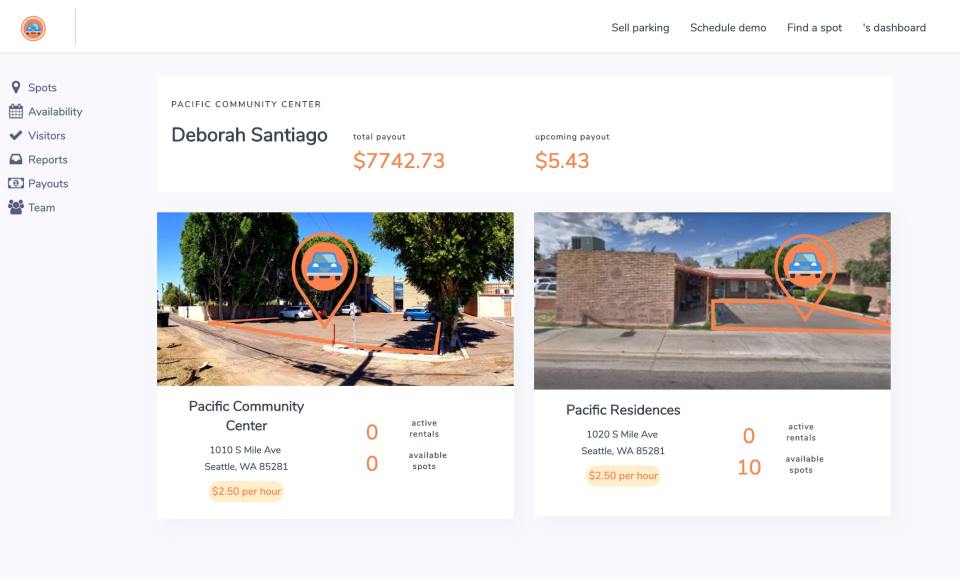 AirGarage dashboard